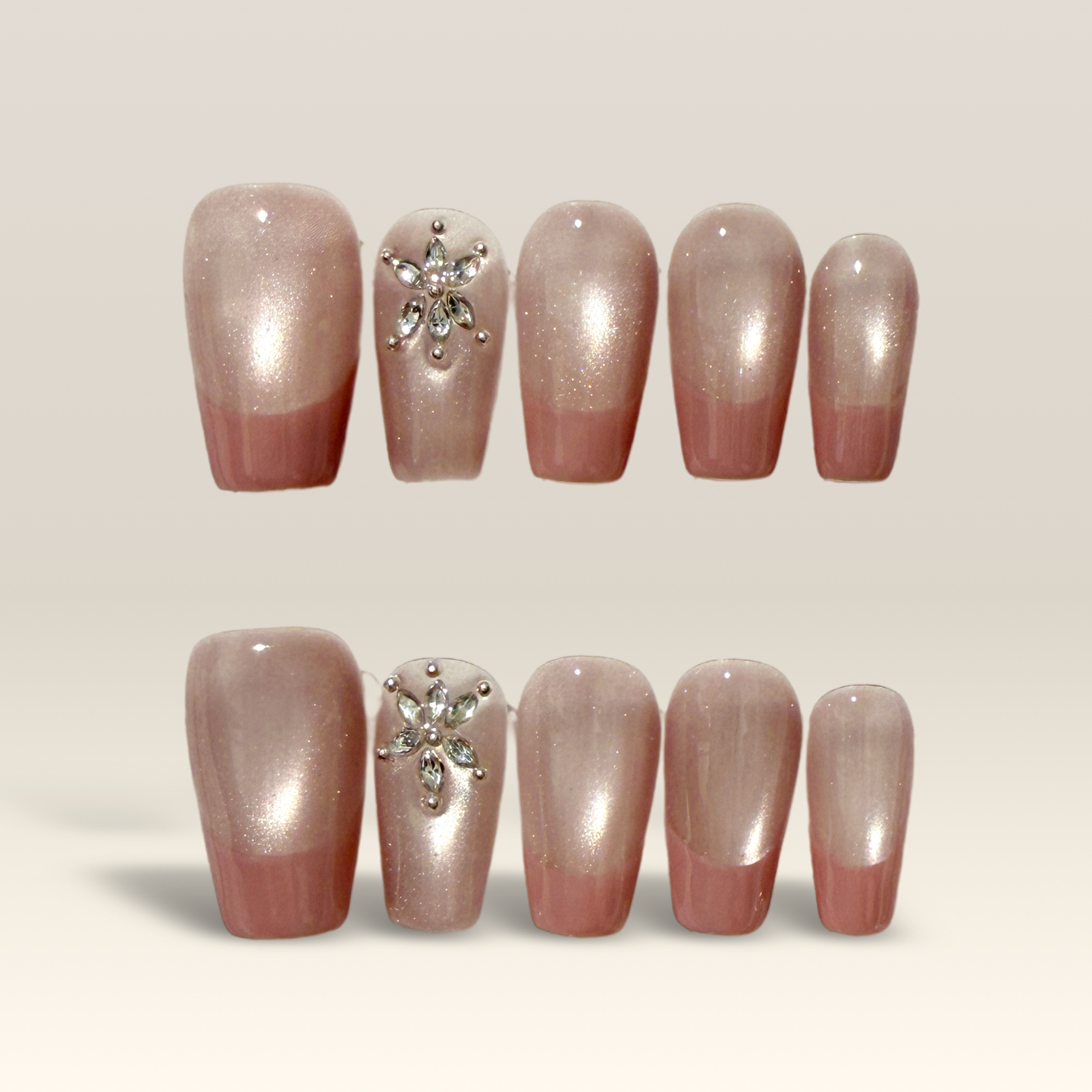 Blush Crystal Bloom French