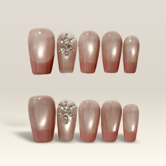 Blush Crystal Bloom French