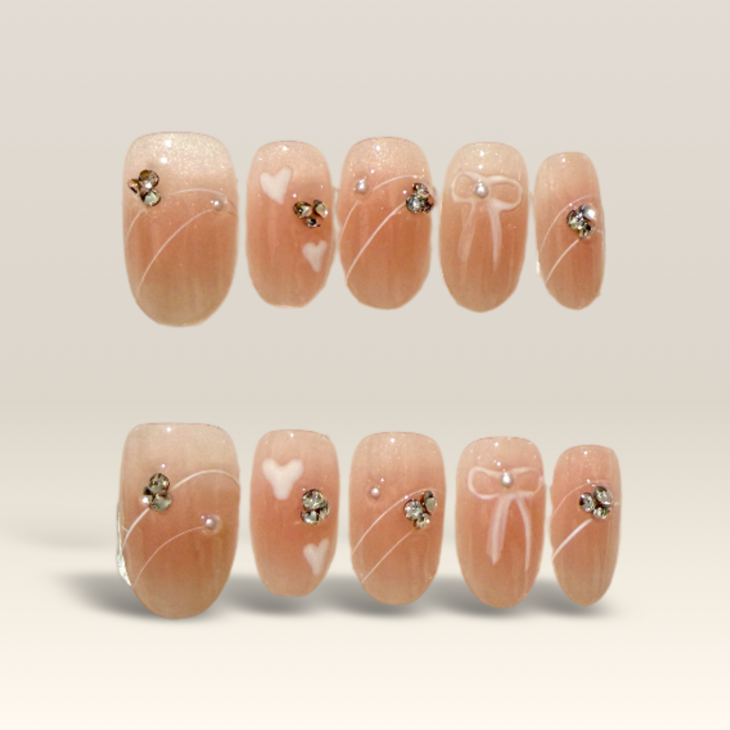 Blush Bow Hearts