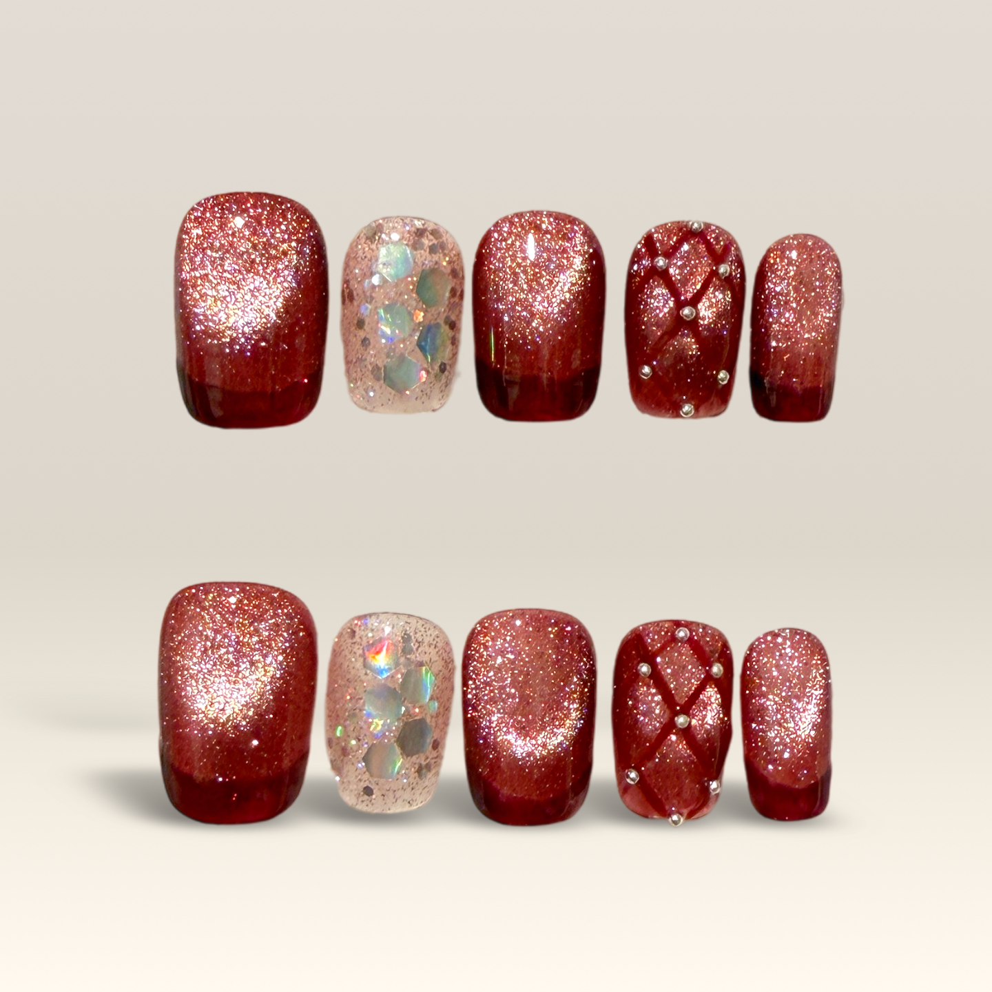 Red Shimmer Argyle