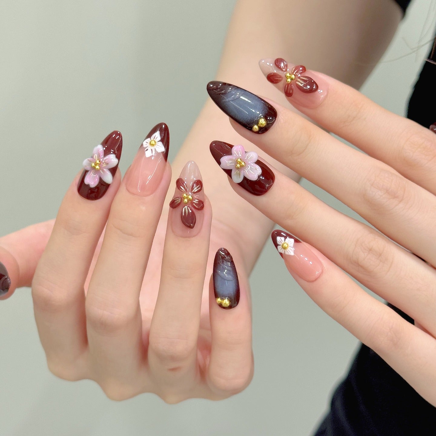 Burgundy Petal Gold