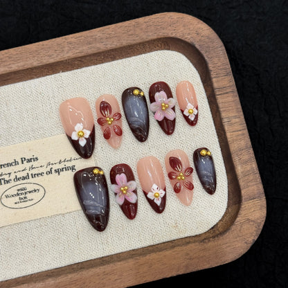 Burgundy Petal Gold
