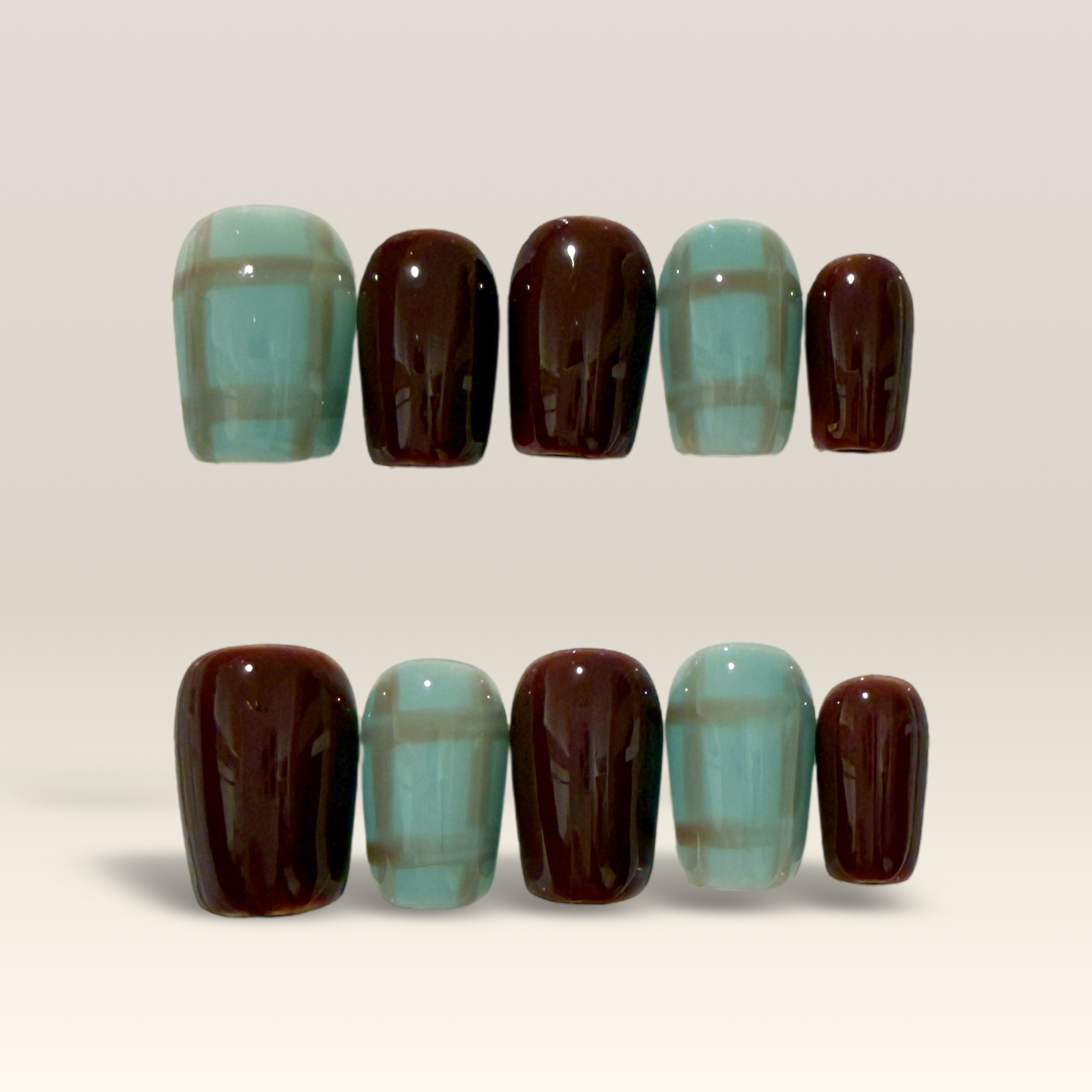 Teal Brown Paild
