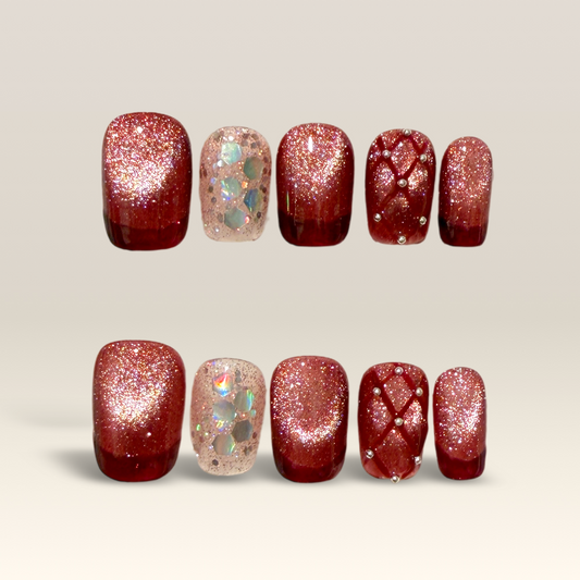 Red Shimmer Argyle