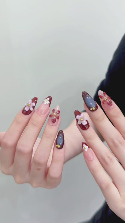Burgundy Petal Gold